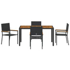 Garten Essgruppe 5 pcs Schwarz Poly-Rattan