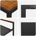 Garten Essgruppe 7 pcs Schwarz Poly-Rattan
