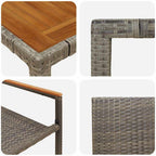Garten Essgruppe 7 pcs Grau Poly-Rattan