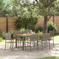 Garten Essgruppe 7 pcs Grau Poly-Rattan