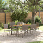 Garten Essgruppe 7 pcs Grau Poly-Rattan