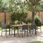 Garten Essgruppe 7 pcs Schwarz Poly-Rattan