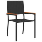 Garten Essgruppe 7 pcs Schwarz Poly-Rattan