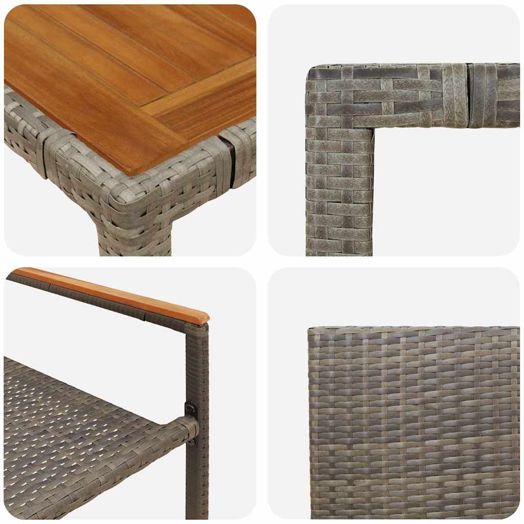 Garten Essgruppe 7 pcs Grau Poly-Rattan