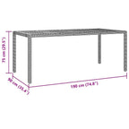Garten Essgruppe 7 pcs Grau Poly-Rattan