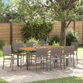Garten Essgruppe 9 pcs Grau Poly-Rattan