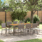 Garten Essgruppe 9 pcs Grau Poly-Rattan