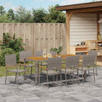 Garten Essgruppe 9 pcs Grau Poly-Rattan