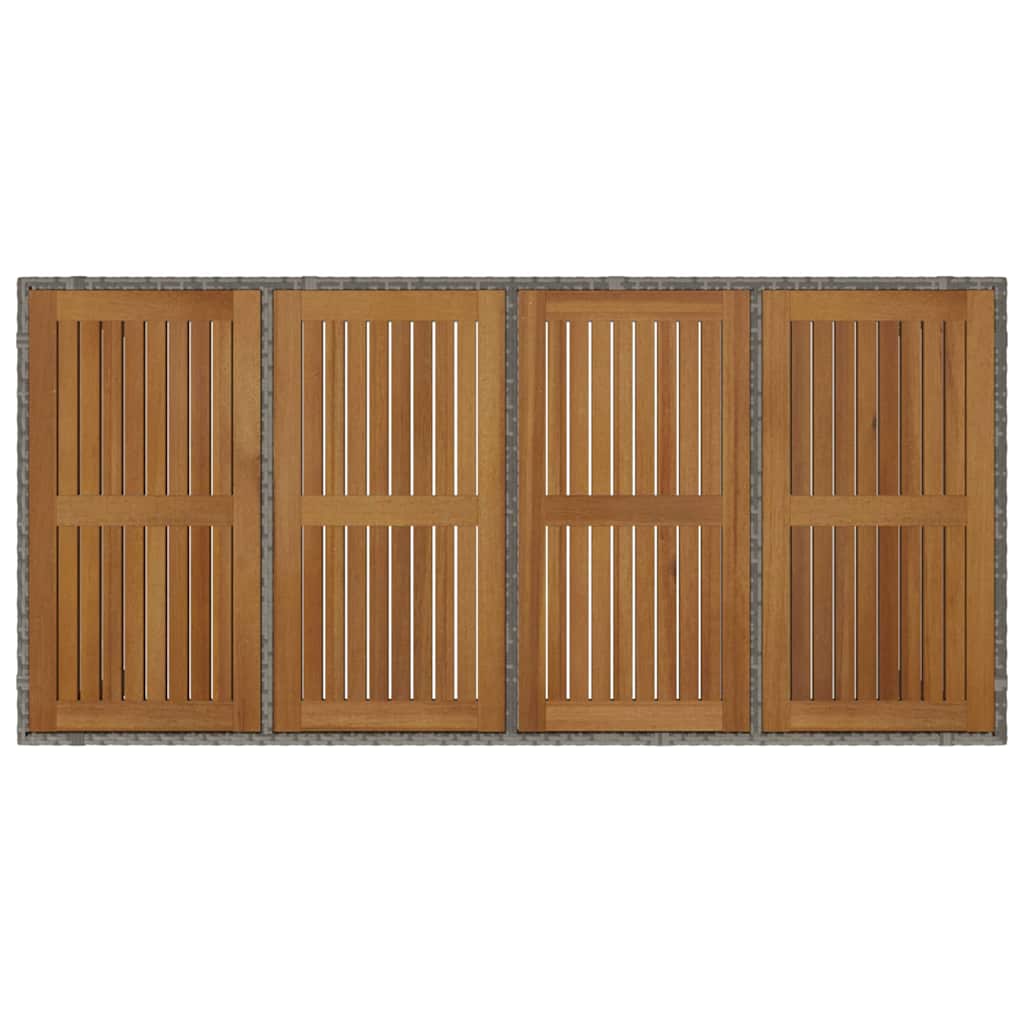 Garten Essgruppe 9 pcs Grau Poly-Rattan