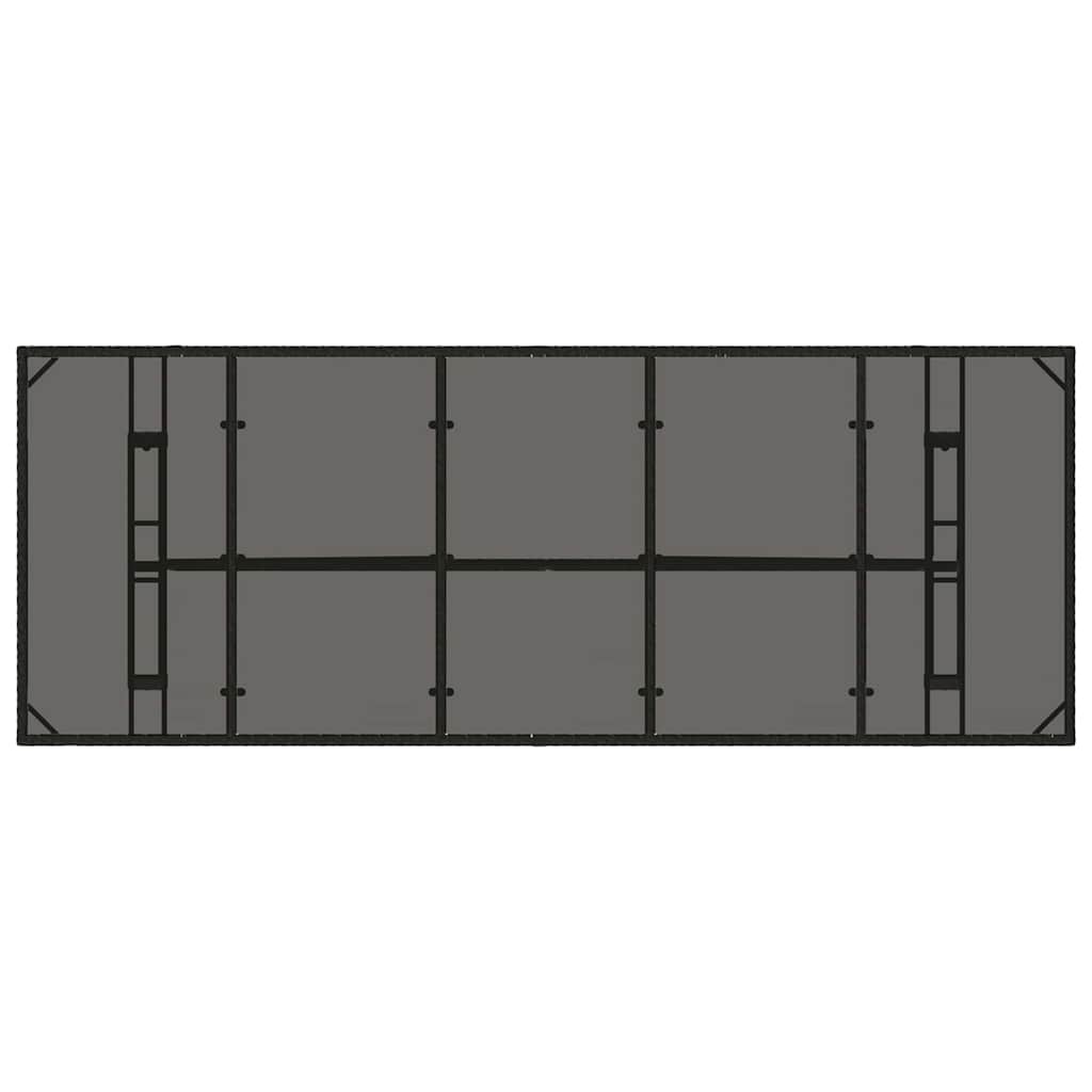 Garten Essgruppe 9 pcs Schwarz Poly-Rattan