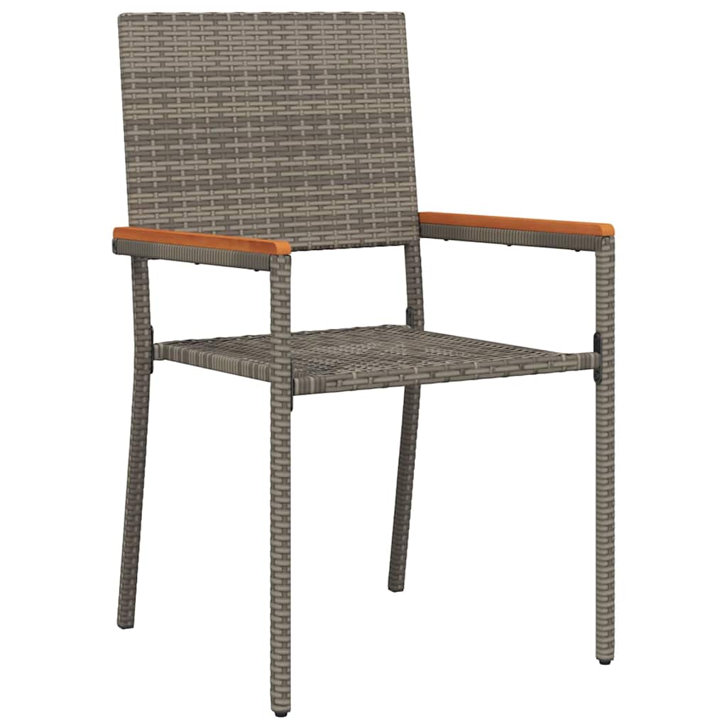 Garten Essgruppe 9 pcs Grau Poly-Rattan