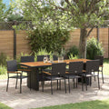 Garten Essgruppe 9 pcs Schwarz Poly-Rattan