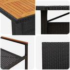 Garten Essgruppe 11 pcs Schwarz Poly-Rattan
