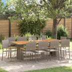 Garten Essgruppe 11 pcs Grau Poly-Rattan