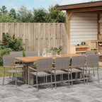 Garten Essgruppe 11 pcs Grau Poly-Rattan