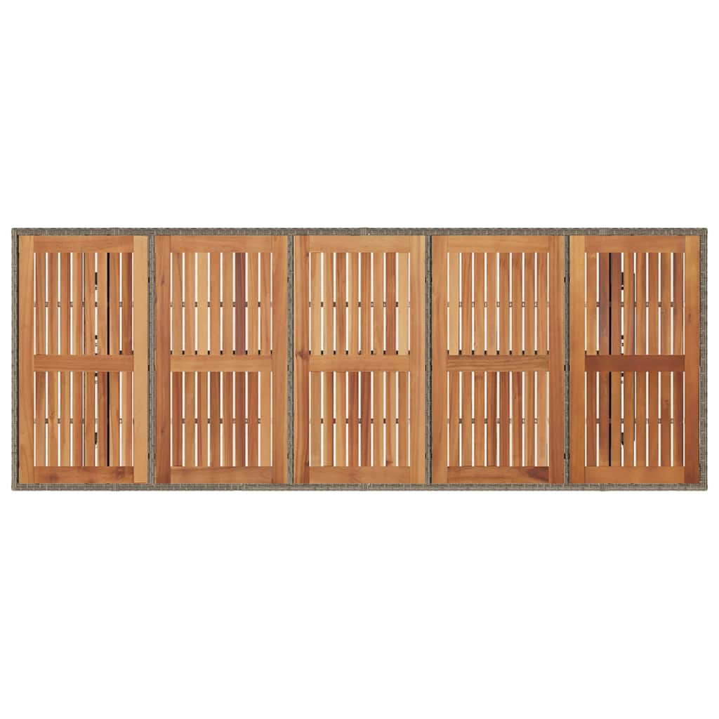 Garten Essgruppe 11 pcs Grau Poly-Rattan