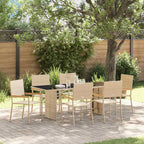 Garten Essgruppe 7 pcs Beige Poly-Rattan