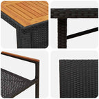 Garten Essgruppe 7 pcs Schwarz Poly-Rattan