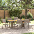 Garten Essgruppe 7 pcs Grau Poly-Rattan
