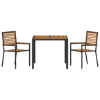 Garten Essgruppe 3 pcs Schwarz und Braun Poly-Rattan