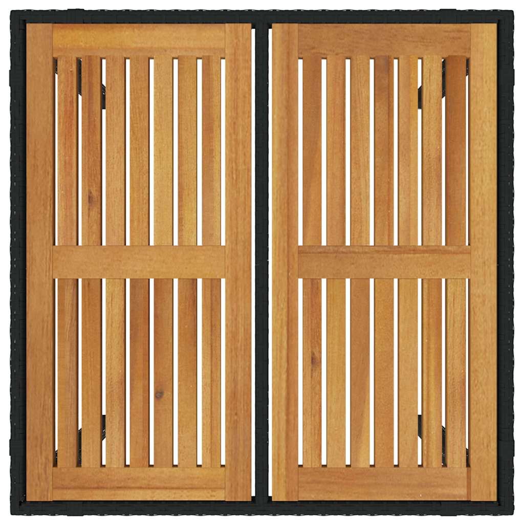 Garten Essgruppe 3 pcs Schwarz und Braun Poly-Rattan
