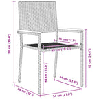 Garten Essgruppe 3 pcs Grau und Braun Poly-Rattan