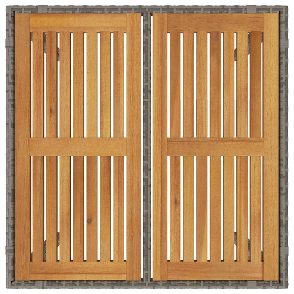 Garten Essgruppe 3 pcs Grau und Braun Poly-Rattan