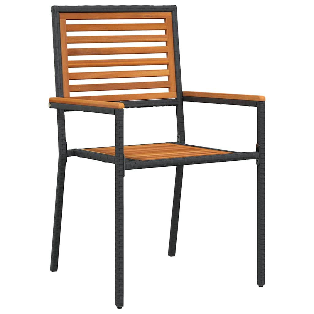 Garten Essgruppe 7 pcs Schwarz und Braun Poly-Rattan