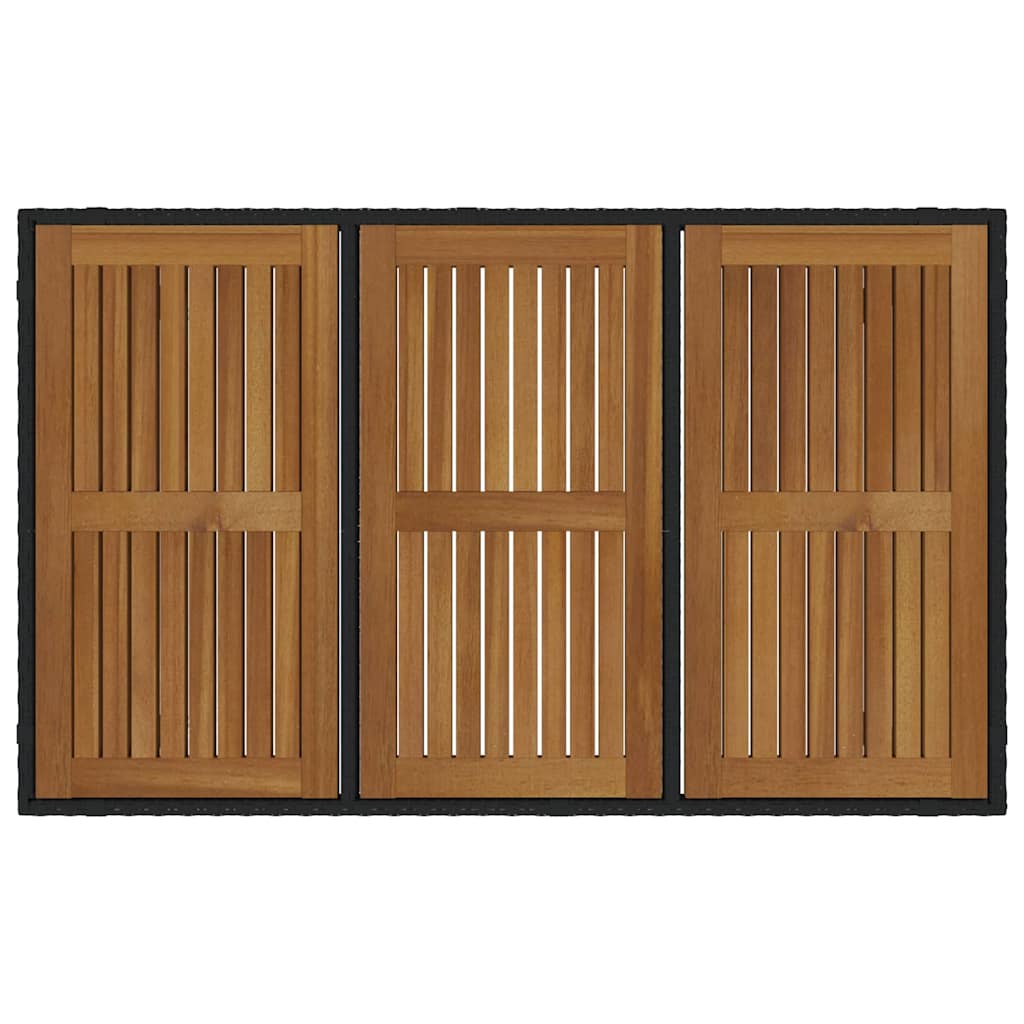 Garten Essgruppe 7 pcs Schwarz und Braun Poly-Rattan