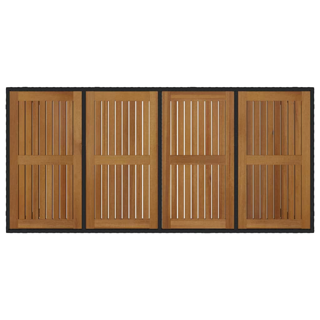 Garten Essgruppe 7 pcs Schwarz und Braun Poly-Rattan