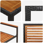 Garten Essgruppe 9 pcs Schwarz und Braun Poly-Rattan