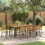 Garten Essgruppe 9 pcs Schwarz und Braun Poly-Rattan