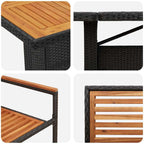 Garten Essgruppe 9 pcs Schwarz und Braun Poly-Rattan
