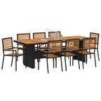 Garten Essgruppe 9 pcs Schwarz und Braun Poly-Rattan