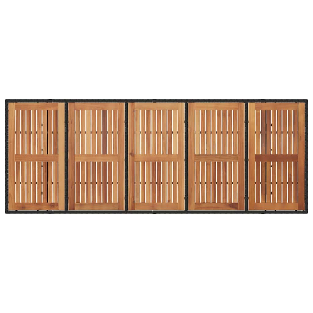 Garten Essgruppe 11 pcs Schwarz und Braun Poly-Rattan
