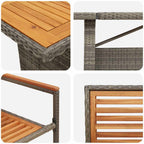 Garten Essgruppe 11 pcs Grau und Braun Poly-Rattan