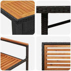 Garten Essgruppe 9 pcs Schwarz und Braun Poly-Rattan