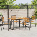 Garten Essgruppe 5 pcs Schwarz Massivholz Akazie