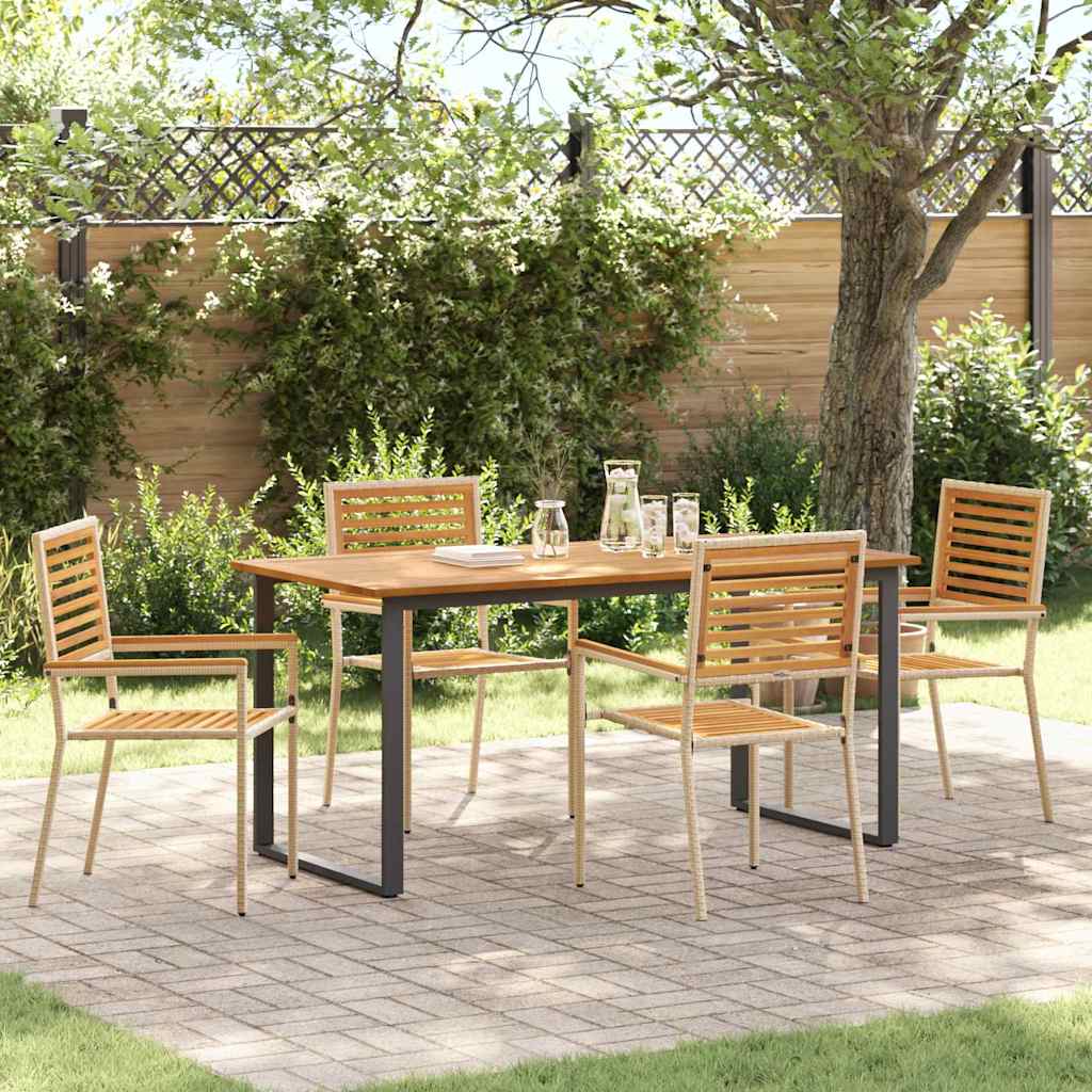 Garten Essgruppe 5 pcs Beige Massivholz Akazie