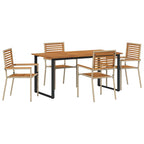 Garten Essgruppe 5 pcs Beige Massivholz Akazie