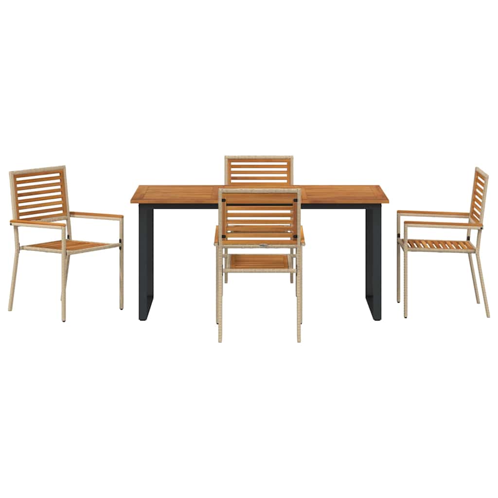 Garten Essgruppe 5 pcs Beige Massivholz Akazie