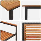 Garten Essgruppe 7 pcs Schwarz Massivholz Akazie