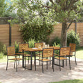 Garten Essgruppe 7 pcs Schwarz Massivholz Akazie