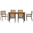 Garten Essgruppe 7 pcs Schwarz Massivholz Akazie
