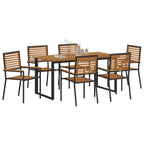Garten Essgruppe 7 pcs Schwarz Massivholz Akazie