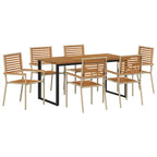 Garten Essgruppe 7 pcs Beige Massivholz Akazie