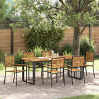 Garten Essgruppe 7 pcs Schwarz Massivholz Akazie
