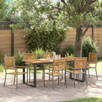 Garten Essgruppe 7 pcs Grau Massivholz Akazie