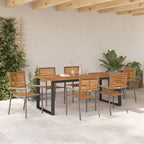 Garten Essgruppe 7 pcs Grau Massivholz Akazie