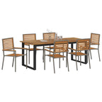 Garten Essgruppe 7 pcs Grau Massivholz Akazie